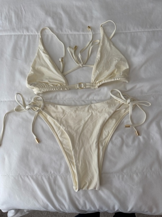 Monday Swimwear Other - Monday Swimwear Cream Triangle Tie-Side Bikini